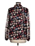 DKNY 100% Polyester Floral Black Long Sleeve Blouse Size M - photo 2