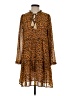 THML 100% Polyester Animal Print Brown Casual Dress Size S - photo 1