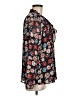 DKNY 100% Polyester Floral Black Long Sleeve Blouse Size M - photo 4