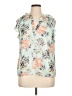 Eva Longoria Floral Teal Sleeveless Blouse Size XL - photo 1