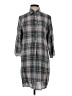 Max Studio 100% Cotton Gray 3/4 Sleeve Button-Down Shirt Size S - photo 1
