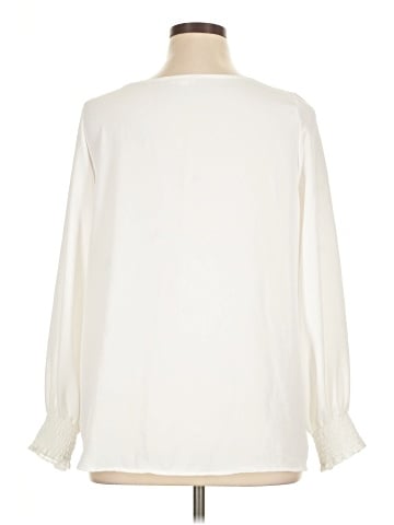 Olivia Grey Long Sleeve Blouse (view 2)