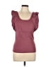 Perfectly Priscilla Burgundy Pink Short Sleeve Top Size L - photo 1