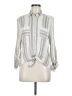 Downeast 100% Rayon Stripes Ivory Long Sleeve Blouse Size M - photo 1