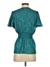 Max Studio 100% Polyester Teal Short Sleeve Blouse Size S - photo 2