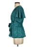 Max Studio 100% Polyester Teal Short Sleeve Blouse Size S - photo 5