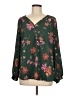 West Kei 100% Polyester Green Long Sleeve Blouse Size L - photo 1