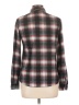 Passport 100% Polyester Plaid Gray Brown Long Sleeve Blouse Size L - photo 2