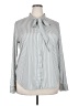 Ann Taylor 100% Polyester Stripes Gray Long Sleeve Blouse Size XXL - photo 1