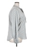 Ann Taylor 100% Polyester Stripes Gray Long Sleeve Blouse Size XXL - photo 4