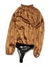 Lush 100% Polyester Gold Long Sleeve Blouse Size L - photo 1