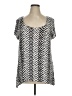 Marisa Christina Chevron-herringbone Silver Short Sleeve Blouse Size 1X - photo 1