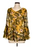CAbi 100% Polyester Yellow 3/4 Sleeve Blouse Size L - photo 1