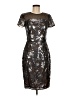 David Meister 100% Polyester Metallic Silver Cocktail Dress Size 6 - photo 1