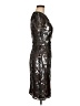 David Meister 100% Polyester Metallic Silver Cocktail Dress Size 6 - photo 4
