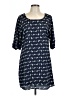 Lily Rose 100% Polyester Print Blue Casual Dress Size L - photo 1