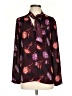 Halogen 100% Polyester Floral Burgundy Long Sleeve Blouse Size S - photo 1