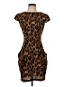 Lovely 100% Polyester Animal Print Brown Cocktail Dress Size S - photo 1