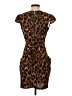 Lovely 100% Polyester Animal Print Brown Cocktail Dress Size S - photo 2