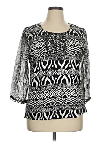 MULTIPLES 3/4 Sleeve Blouse (view 1)