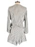 Elan 100% Rayon Stripes Gray Romper Size XS - photo 2
