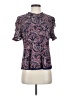 Sara Michelle Paisley Purple Short Sleeve Blouse Size S - photo 1
