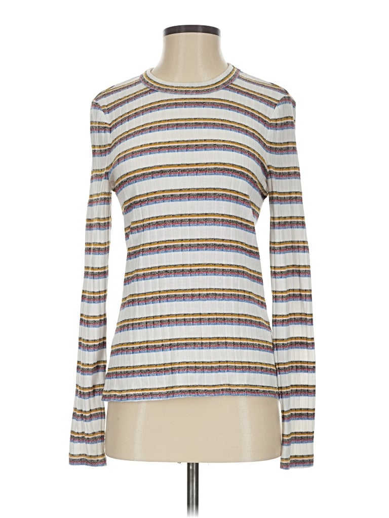 Pre-owned Veronica Beard Jeans Long Sleeve T-shirt In Silver