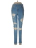 Topshop Hearts Blue Jeans Size 28 waist - photo 1