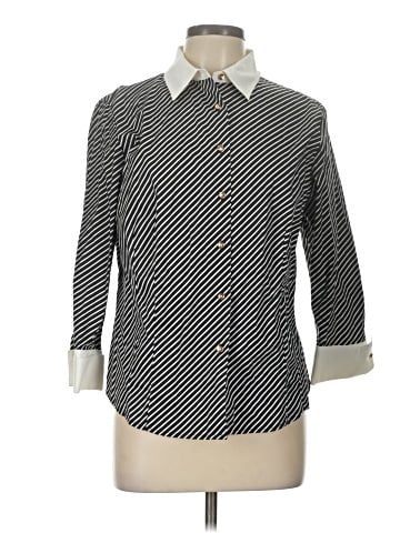 Jones New York Signature 3/4 Sleeve Button-Down Shirt (view 1)