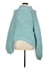Free People 100% Cotton Solid Teal Pullover Sweater Size L - photo 1