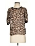 A New Day 100% Polyester Animal Print Brown Short Sleeve Blouse Size S - photo 1