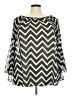 J Mode USA 100% Polyester Chevron-herringbone Gray 3/4 Sleeve Blouse Size 2X - photo 1