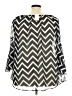 J Mode USA 100% Polyester Chevron-herringbone Gray 3/4 Sleeve Blouse Size 2X - photo 2