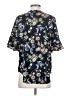 Ann Taylor 100% Polyester Floral Blue Short Sleeve Blouse Size S - photo 2
