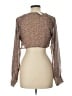 Sky To Moon 100% Polyester Brown Long Sleeve Blouse Size L - photo 2