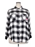 Torrid Checkered-gingham Gray 3/4 Sleeve Button-Down Shirt Size 2X Plus (2) - photo 1