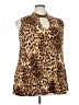 Assorted Brands Animal Print Brown Sleeveless Blouse Size 3X - photo 1