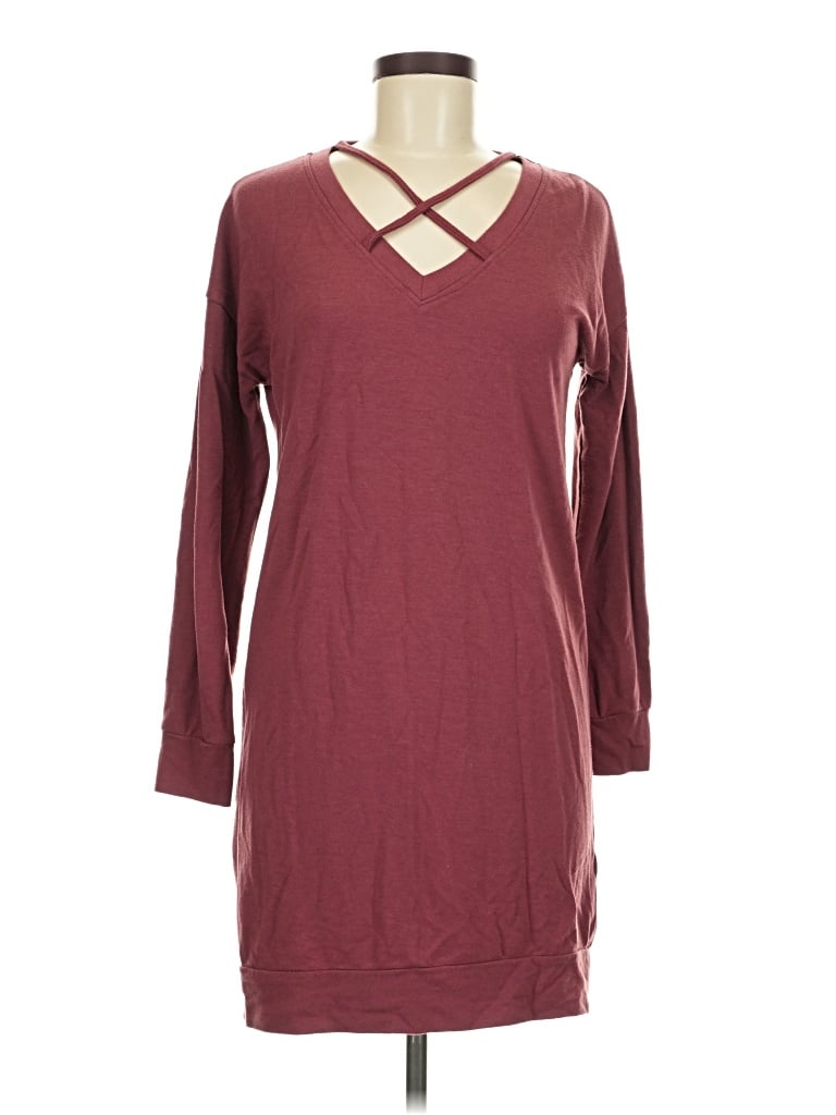 Pre-owned Pink Rose Casual Dress In Burgundy