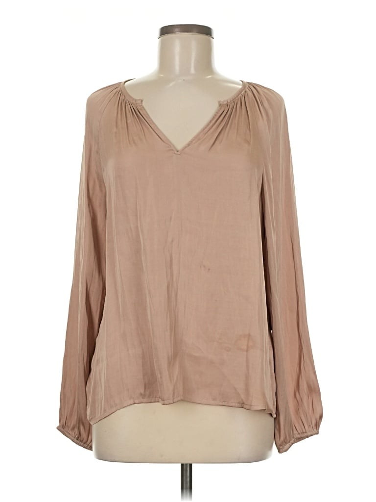 Pre-owned Banana Republic Long Sleeve Blouse In Tan