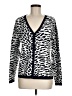 Dialogue Animal Print Silver Cardigan Size M - photo 1