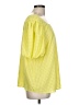 First Love 100% Polyester Yellow Short Sleeve Blouse Size L - photo 4