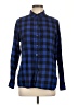 Old Navy 100% Cotton Checkered-gingham Blue Long Sleeve Button-Down Shirt Size L - photo 1