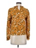 Shein Floral Orange Long Sleeve Blouse Size S - photo 1
