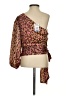 Express 100% Polyester Brown Tan 3/4 Sleeve Blouse Size XS - photo 2