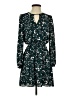 Express 100% Polyester Print Green Casual Dress Size XS - photo 1