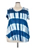 emerald Tie-dye Blue Short Sleeve Top Size 3X - photo 1