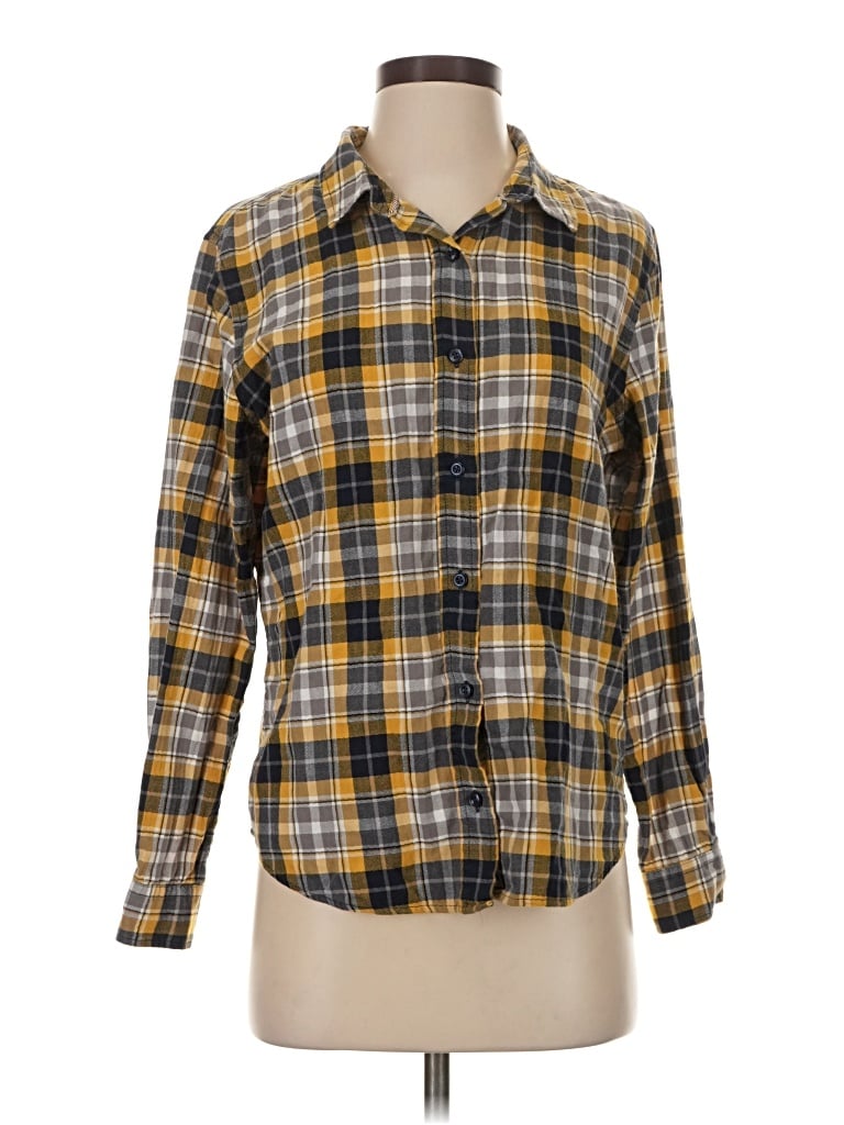 Pre-owned Wildfang Long Sleeve Button Down Shirt In Yellow