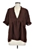 Shein 100% Polyester Brown Short Sleeve Blouse Size 6 - photo 1
