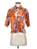 Unbranded Print Orange Short Sleeve Blouse Size S (estimated) - photo 1