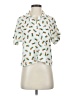 ABound 100% Polyester Tropical White Short Sleeve Blouse Size XXS - photo 1
